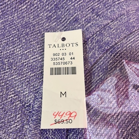Talbots Purple Pullover Cotton 3/4 Sleeve Knit Sweater - Picture 9 of 9